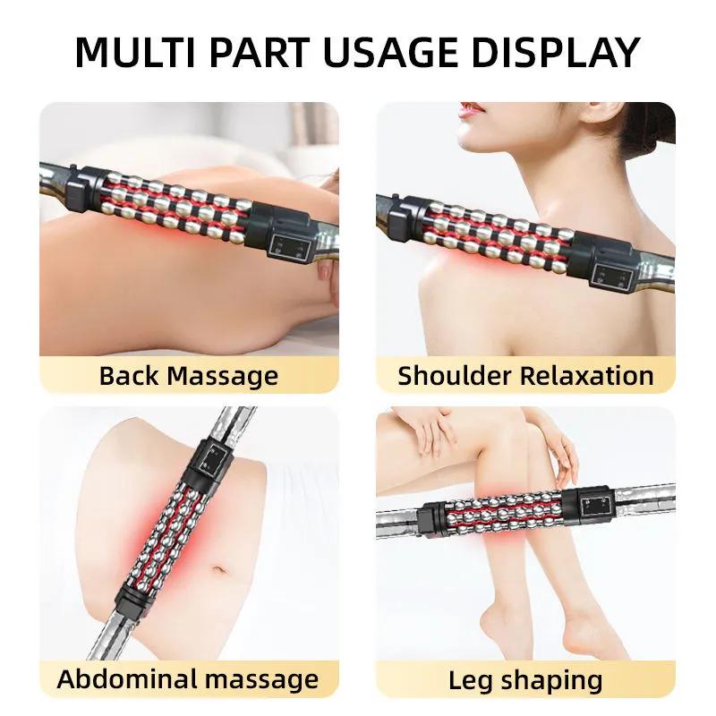 360° Heated Massage Roller Relaxing Deep Tissue Massage for Neck, Back & Legs Rechargeable & Portable Wireless Body Massager