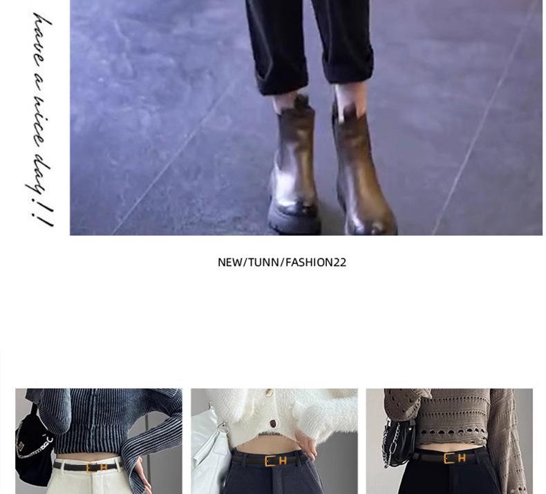 New H-Style Women's Genuine Leather Belt: Trendy, High-End, Versatile Decorative Waistband - European and American Design