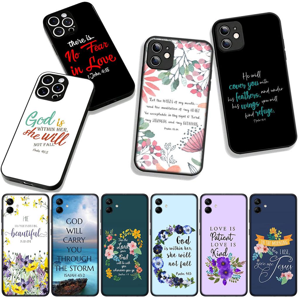 For Samsung Galaxy S25 S24 S22 S23 FE Ultra Plus A56 A05 A06 A15 A16 A55 S7 Edge Phone Case Bible Verse Christian Jehovah God