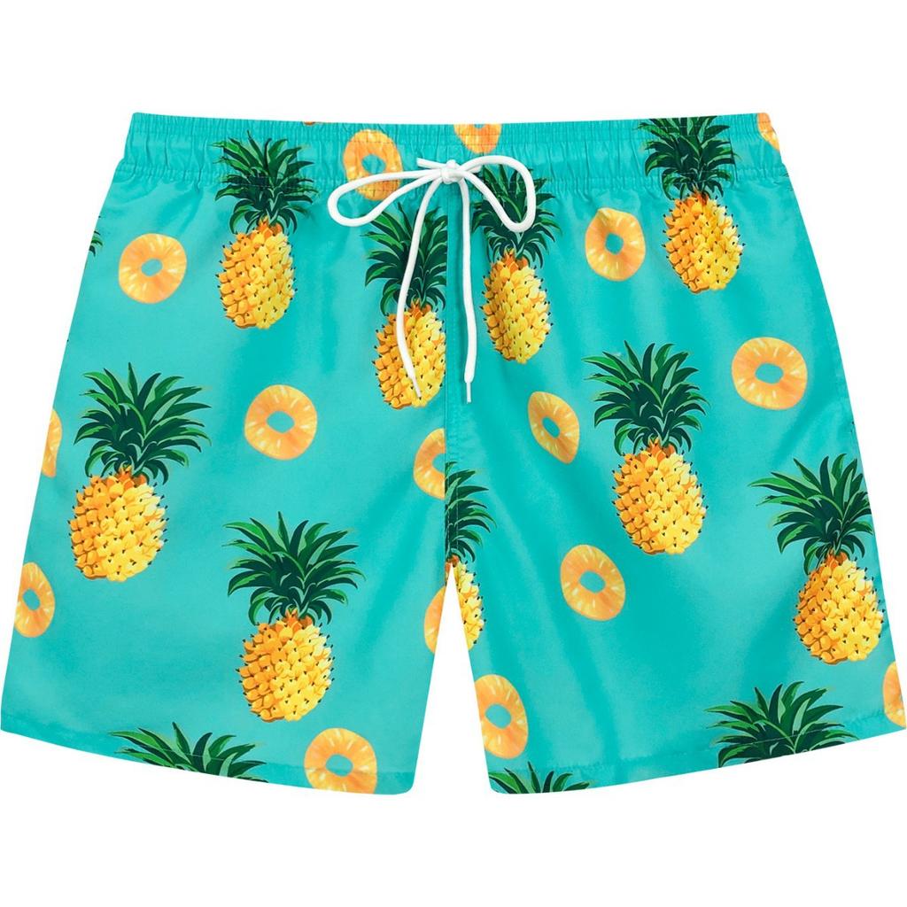 European And American Loose Casual Hawaiian Flower Shorts Men'S Summer Youth Floral Ice Silk Vacation Seaside Beach Pants