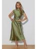 Elegant Satin One-Shoulder Fishtail Dress - Backless Slim Fit Design