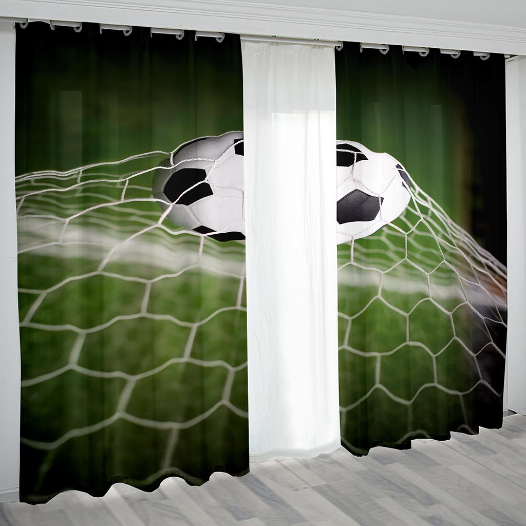 

3D-печать цветных затемняющих штор для детей, крутой футбольный мяч, футбольный спорт, тонкое полузатенение, детская спальня, гостиная 100W130H(CM)40x51in&Grommet Top