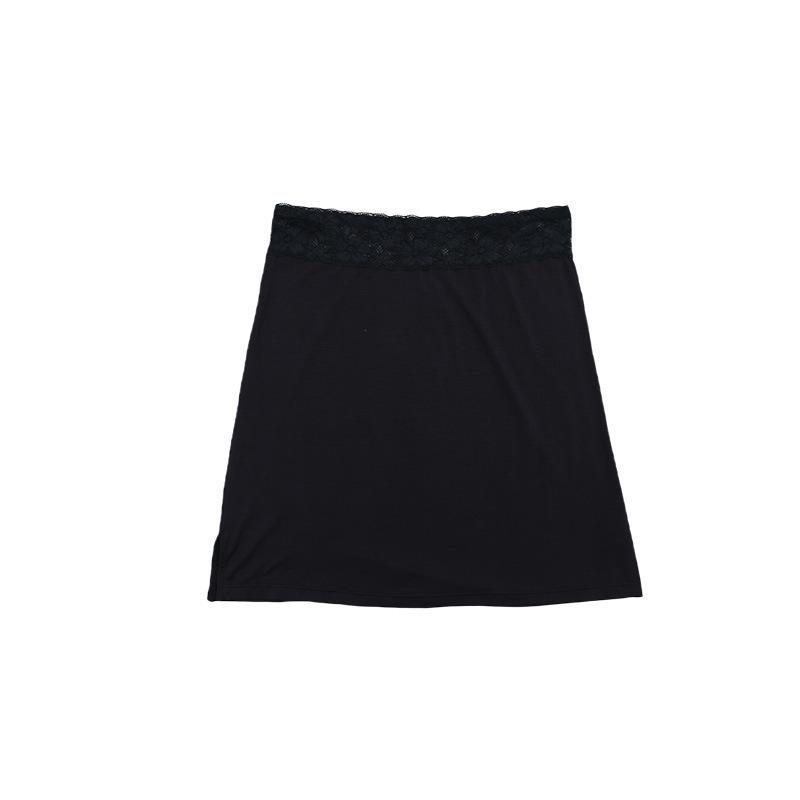 Women's Lace Patchwork Anti-Transparent Midi Skirt - Knee-Length, Anti-Static, Plus Size