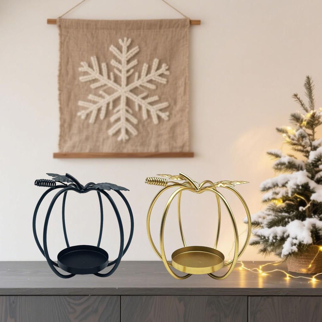 Halloween Pumpkin Design Golden Candlestick Exquisite Candlestick Decoration Ornaments
