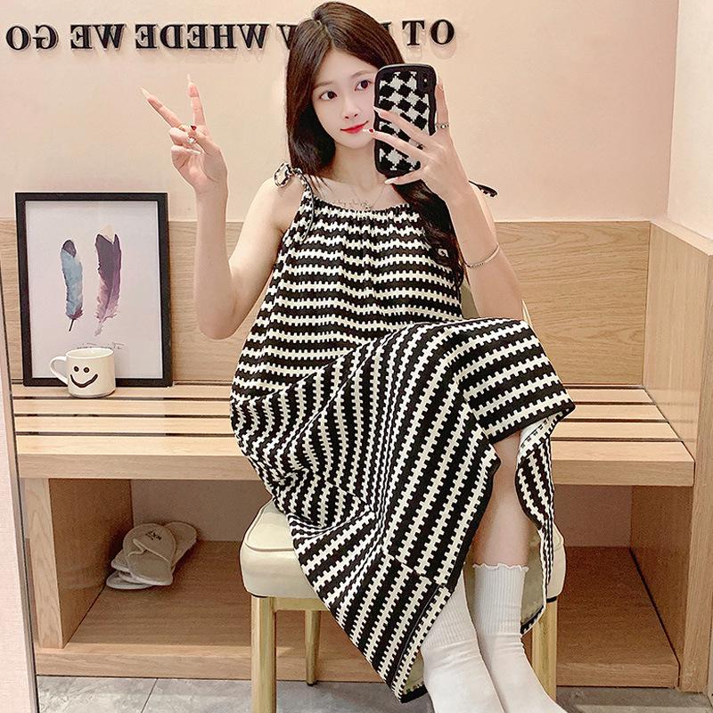 

Women s Summer Sleep Dress - Breathable, Stretchy, Casual Camisole with Round Neck, Cloud Cotton. One Size (M-2XL)
