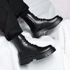 Fashion Black men's boots Classic Thick Bottom High Top Style Outdoor leisure daily party Adult motorcycle quality shoes Plus Size 38-48