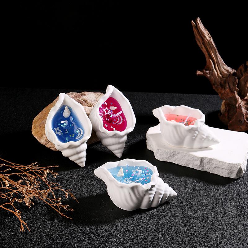 Seashell Scented Jelly Wax Candle - Handmade Conch Aroma Gift Box for Odor Removal and Elegant Decoration
