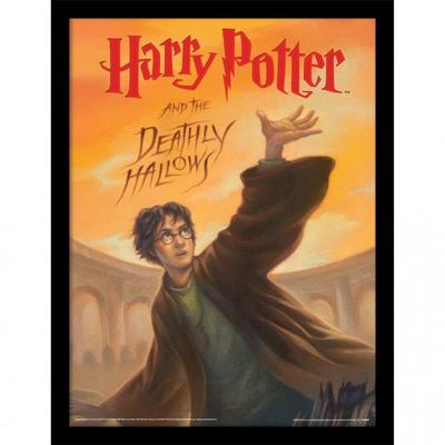 Gerahmtes Poster mit Bucheinband „Harry Potter und die Heiligtümer des Todes“.