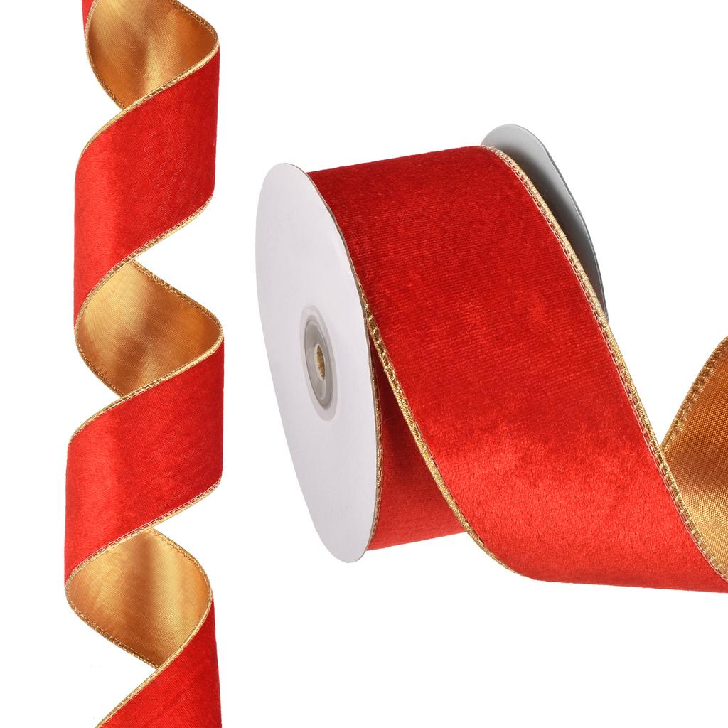 Velvet Ribbons Gift Wrapping Ribbon Christmas Ribbon for Craft Birthday Wedding Festival Holiday Decoration 10 Yards X 2.5"