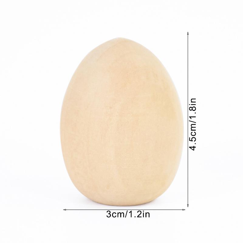 5Pcs Wooden Eggs DIY Craft Ornament 2025 Happy Easter Party Home Decoration Supplies Kids Favors Handmade Gift Basket Filler