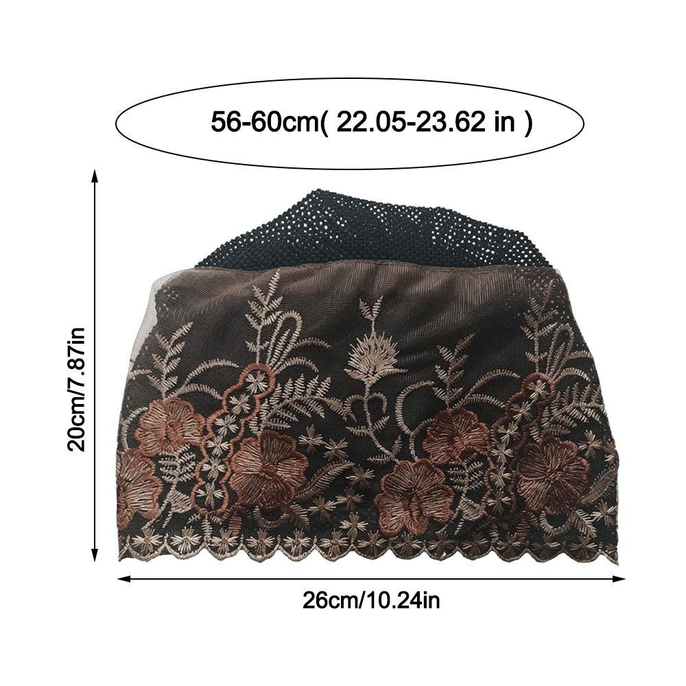 New Flower Embroidery Bonnet Hat Breathable Cover White Hair Headband Cap Elastic Full Coverage Head Wrap Cap Women Headwear