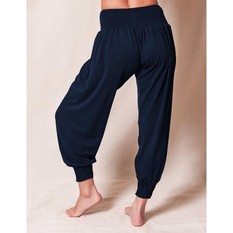 Neue Haremshose für Damen, Elastischer Bund, Einfarbige Locker Geschnittene Casual Yoga Jogginghose mit Bündchen an den Knöcheln für Zuhause, Freizeit und Sport