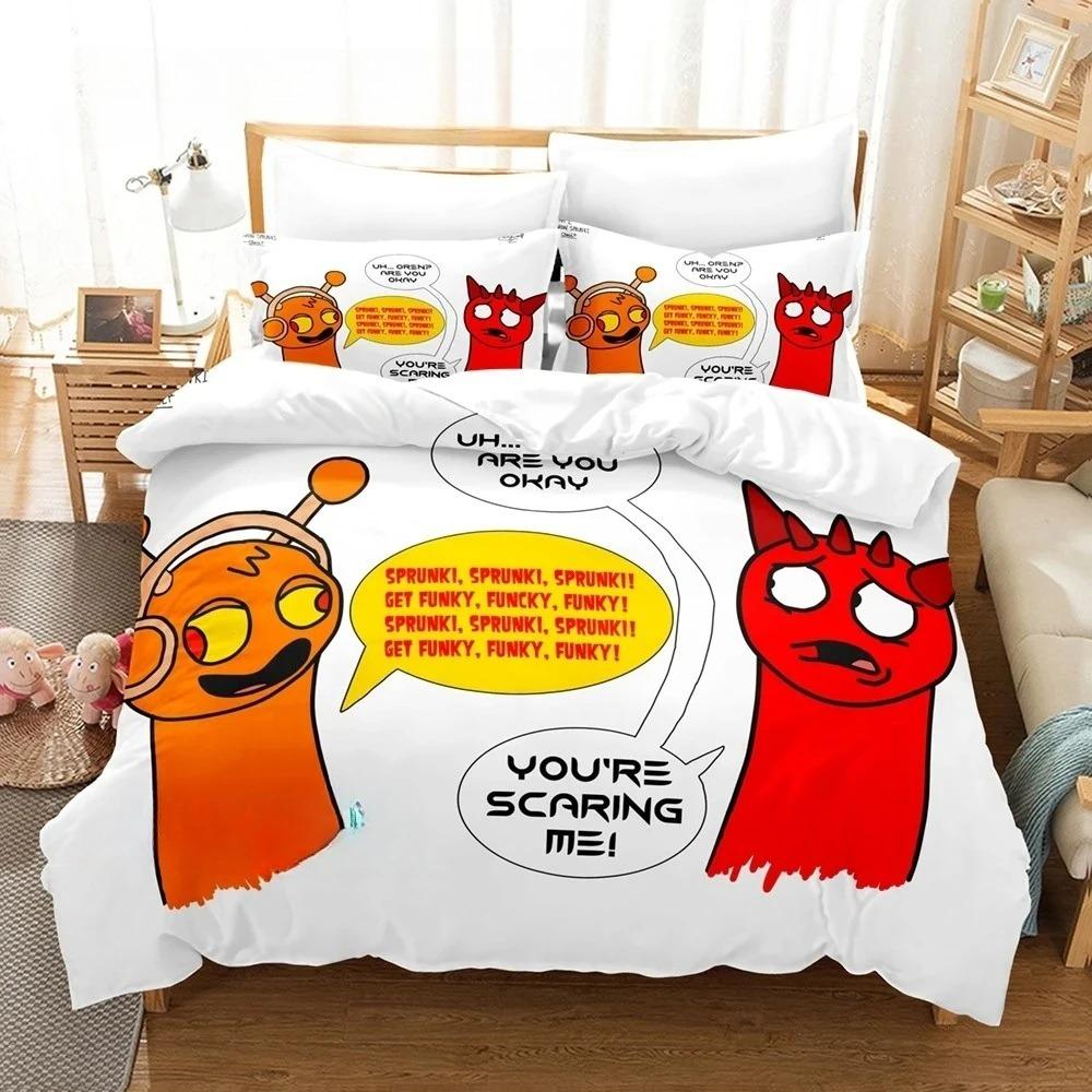 Sprunki Bedding Set Single Twin Full Queen King Size Bed Set Adult Boys Bedroom Duvet Cover SetsSprunki Anime
