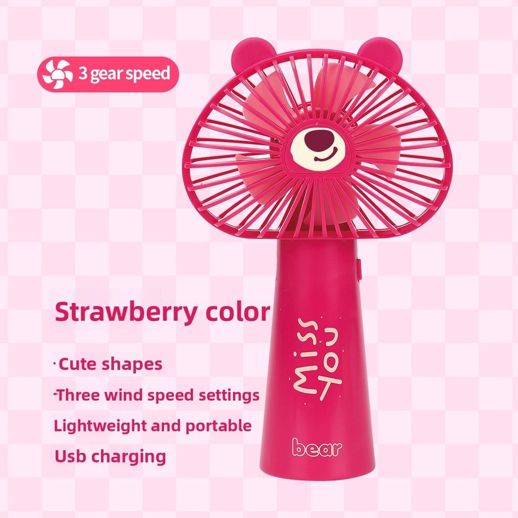 Cartoon Handheld Mini Fan With Usb Rechargeable For Kids And Travel Comfort