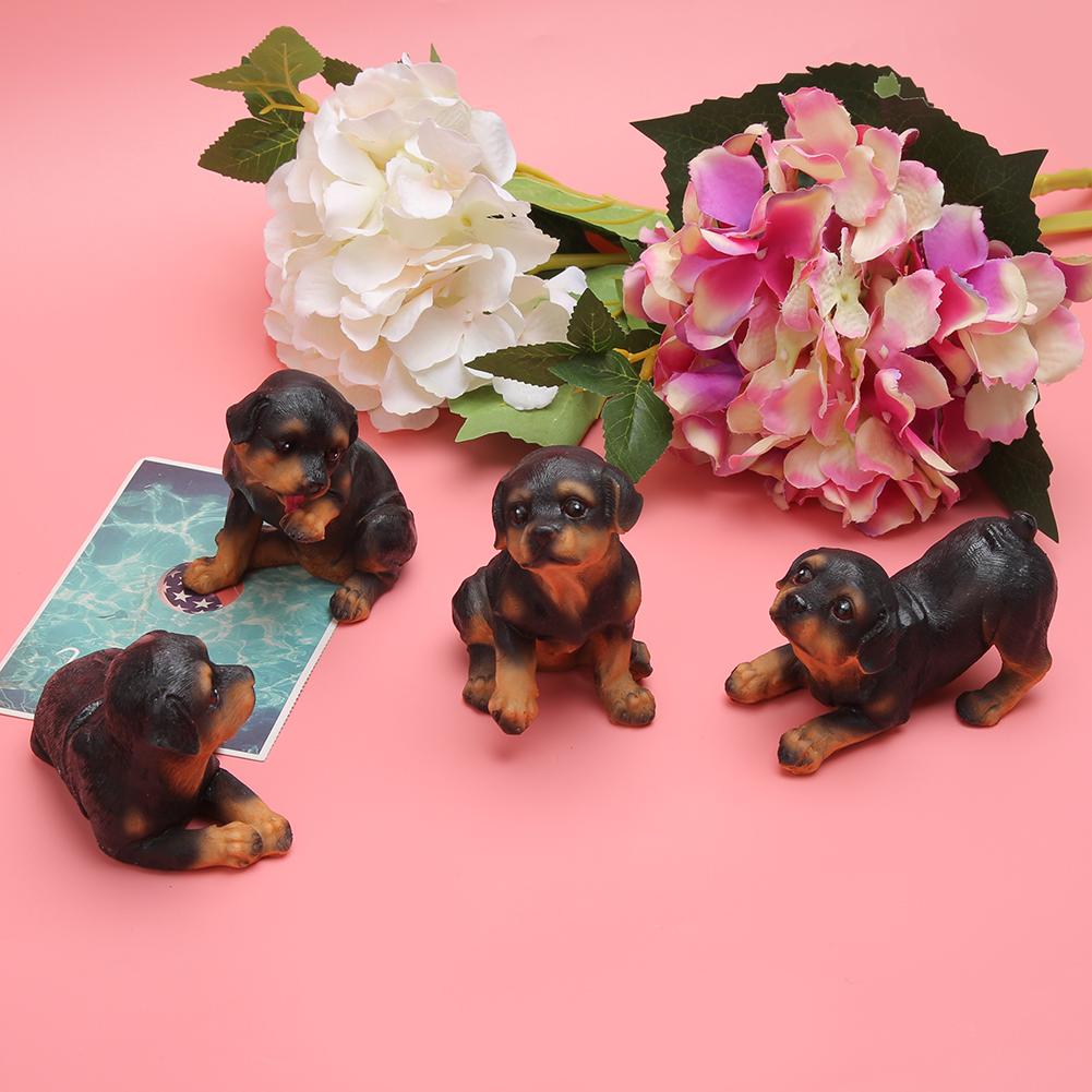 4PcsCelsiusSet   Cute Puppy Dog Statue Sculpture Ornaments Resin Craftwork Home Courtyard Garden Decoration