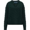 Polo Ralph Lauren Knit Cable V-Neck Long Sleeve Sweater Women sweater Dark-Green 211941579-002