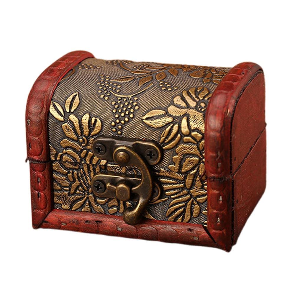 Chinese Style Wood Storage Box Brown Retro Jewelry Box Ring Necklace Packing Accessories Organizer Vintage Mini Box