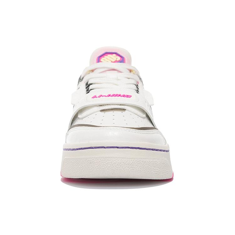 Li Ning Rookie Cushioning Slip Resistant Abrasion Resistant Low Top Vintage Basketball Shoes Women's Ecru ABCS024-1