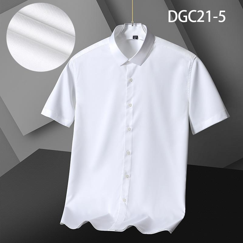 Men Short Sleeve Slim Fit Wrinkle Resistant Business Casual Summer Shirt