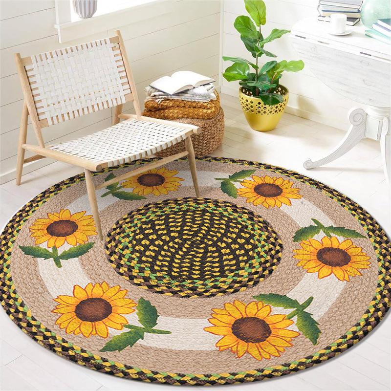 Nordic Round Living Room Sofa Tea Table Mat Home Decor Versatile Carpet Butterfly Flower Carpet