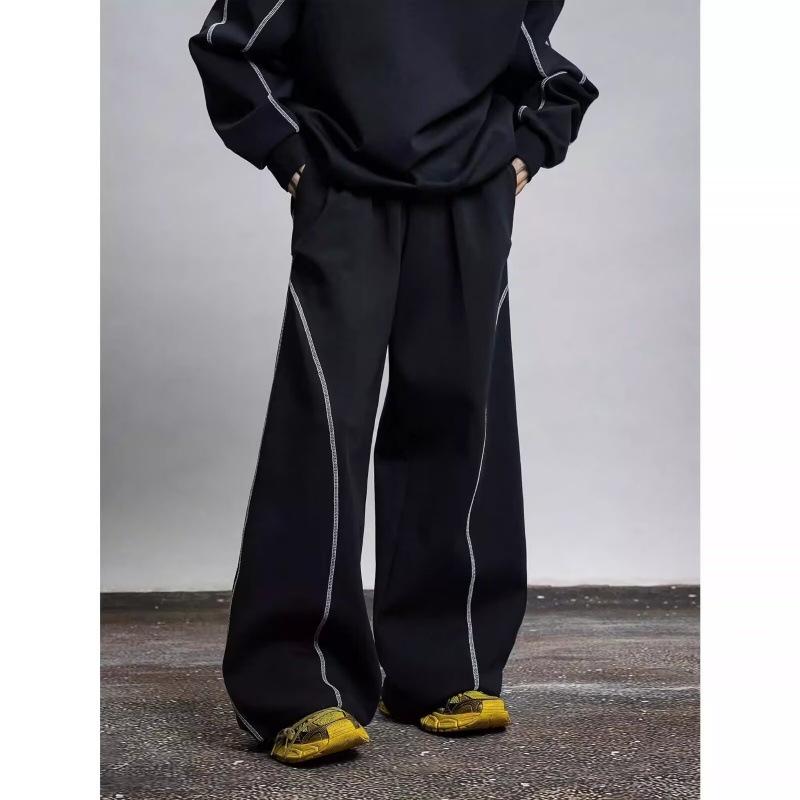 

American Sports Men s Wide-Leg Sweatpants, Draped Straight-Leg, Versatile, Casual, for Spring and Autumn 2025. M чорний
