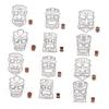 Classroom Project Island Masks, 12 Pack Paintable Paper Pulp Mask Set for Student Art Activities, Summer Party Crafts and Family DIY Use