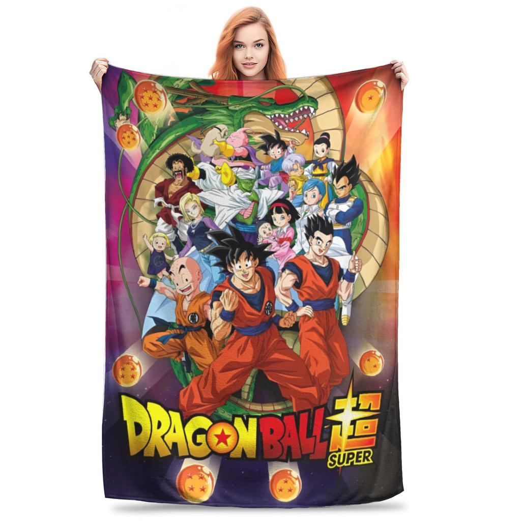 Dragon Ball Z Flannel Throw Blankets Japan Cartoon Blanket for Bedding Car Super Warm Bedspread