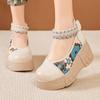 Fashion GKTINOO Retro Round Toe Thick Soled Shoes For Spring Summer 2025 New Genuine Leather Pumps Women's Flat Platform Shoes