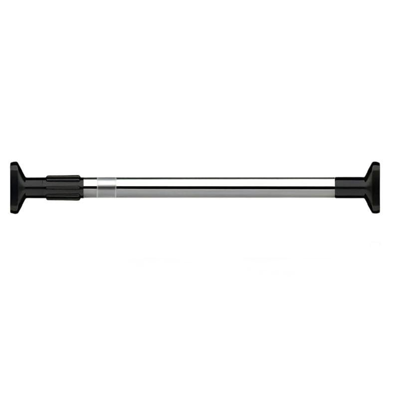 1pc Stainless Steel Telescopic Drying Pole, No-Drill, Adjustable for Clothes, Shower Curtain, Expandable, Black & White Design