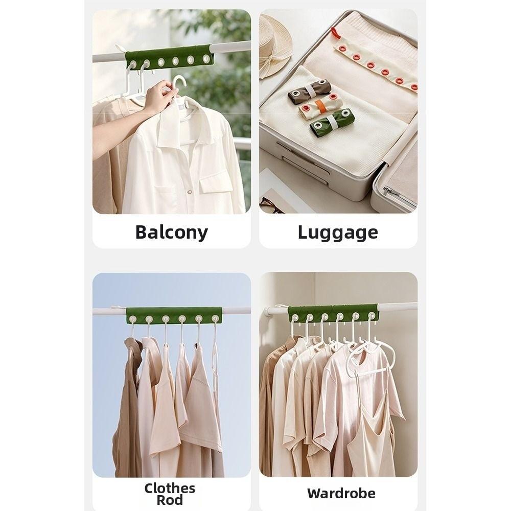 6 Holes Fabric Clothing Clip Removable Hanging Socks Organizer Travel Clothes Drying Rack Outdoor