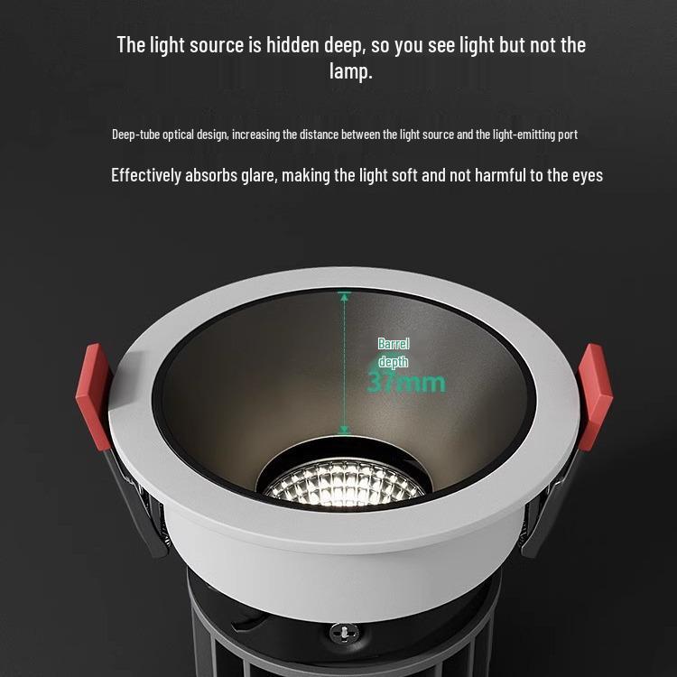 Hidden Anti-Glare LED Spotlight: Embedded Living Room Ceiling Downlight with Wall Washer
