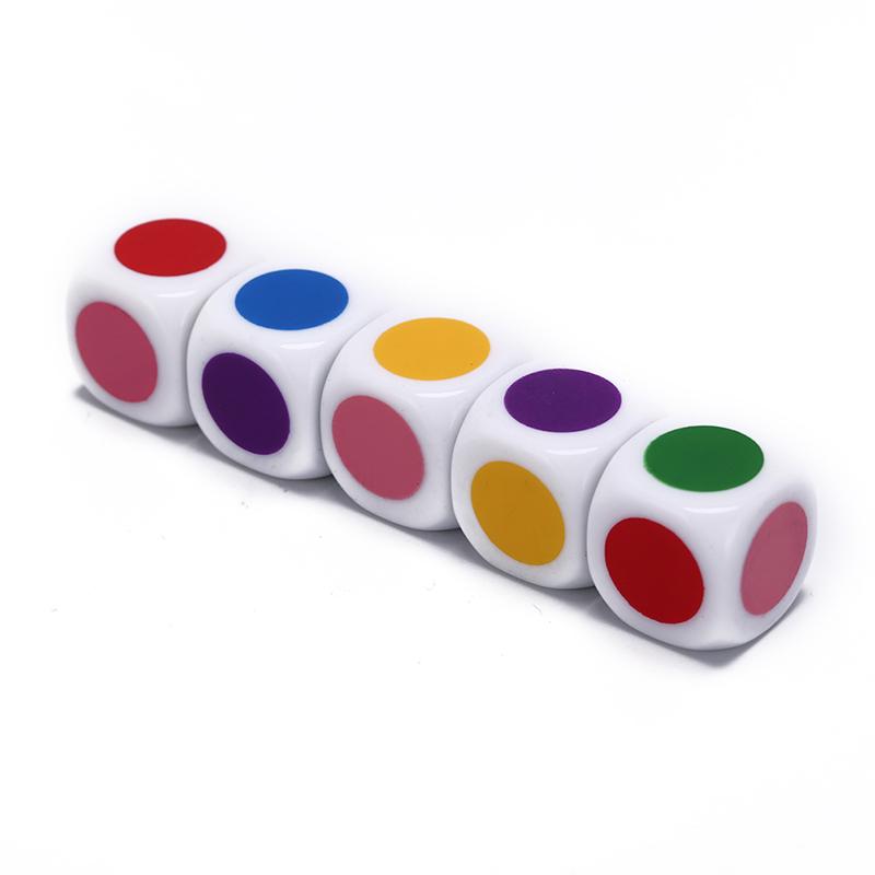 5Pcs Acrylic Kids Board Game Six Sided Family Party Funny Table Dices Games
