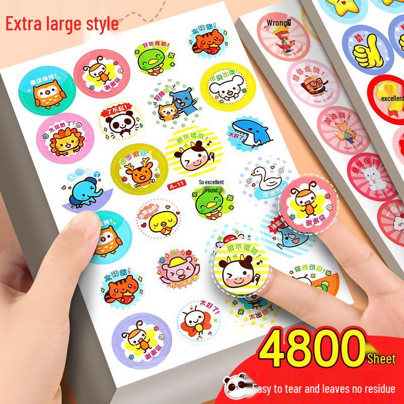 Cartoon Reward Stickers for Kids - Cute Praise and Decoration for Elementary and Kindergarten
