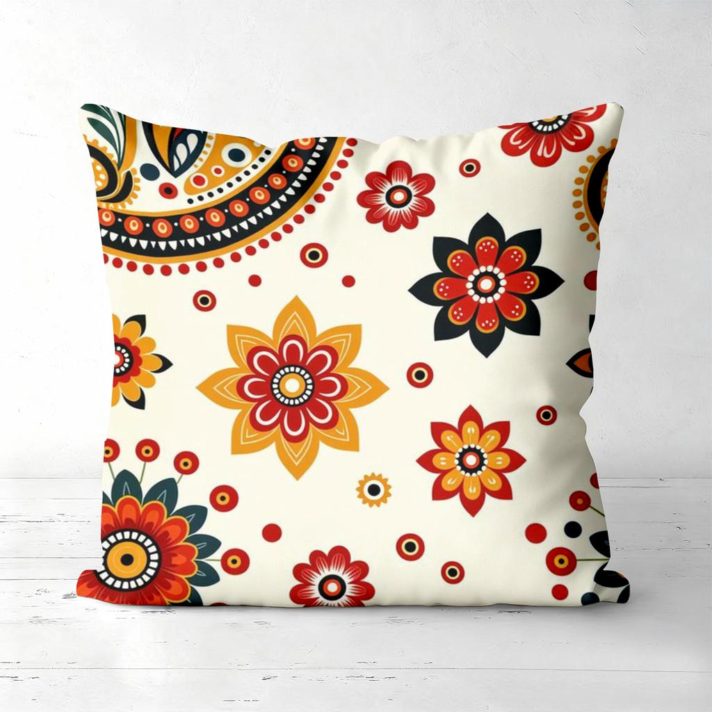 Colorful Floral and Paisley Patterned Decorative Pillows Polyester pillowcase, sofa decorative cushion cov Headboard Pillow