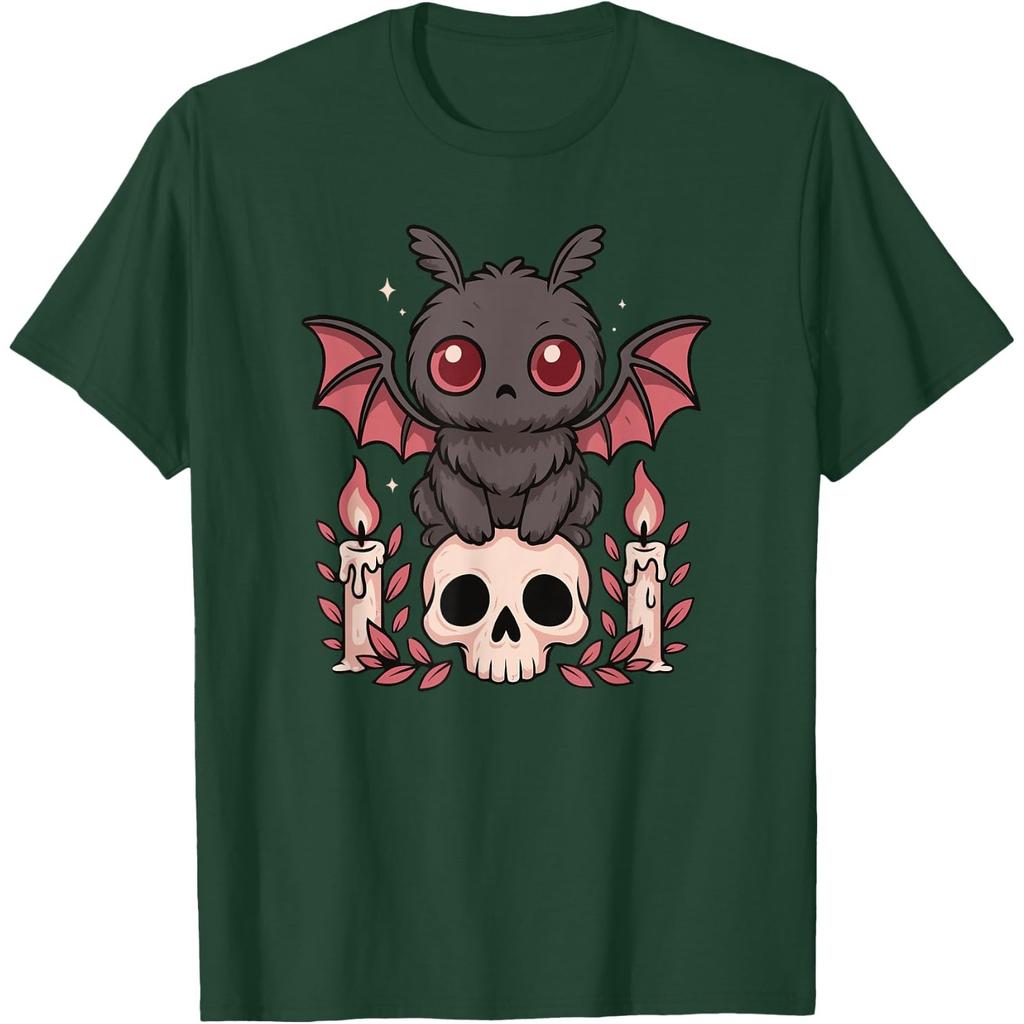 Kawaii Pastel Goth Cute Creepy Mothman Bat Skeleton Graphic Tee for Men