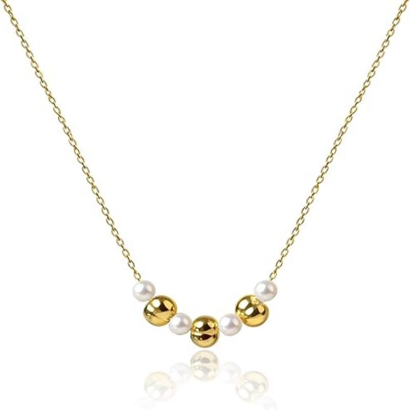 Exquisite 14K Gold Plated Pearl Pendant Necklace for Women
