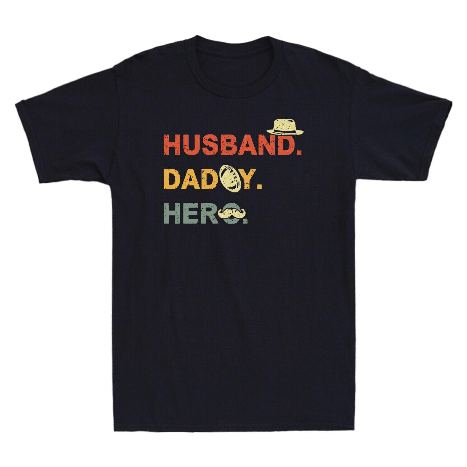 Husband Daddy Hero Funny Gift For Dad Father s Day Vintage Retro Men s T-Shirt XXXL