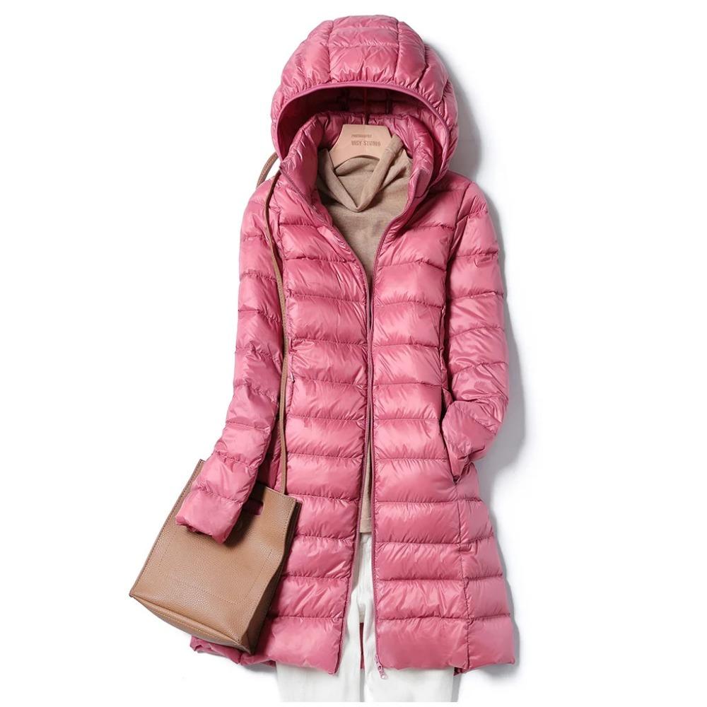 OFTBUY Slim Remove Hooded Parka Fashionable Outerwear 2023 Winter Womens Down Jackets Long Light Thin Coat Puffer Jacket