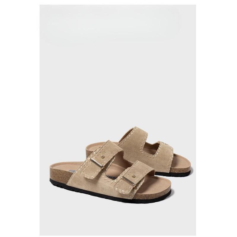 

Новый стиль обуви — универсальные шлепанцы на толстой подошве, полуоткрытые, повседневные и крутые, для ленивых женщин, чтобы носить на улице 40 легкие хаки