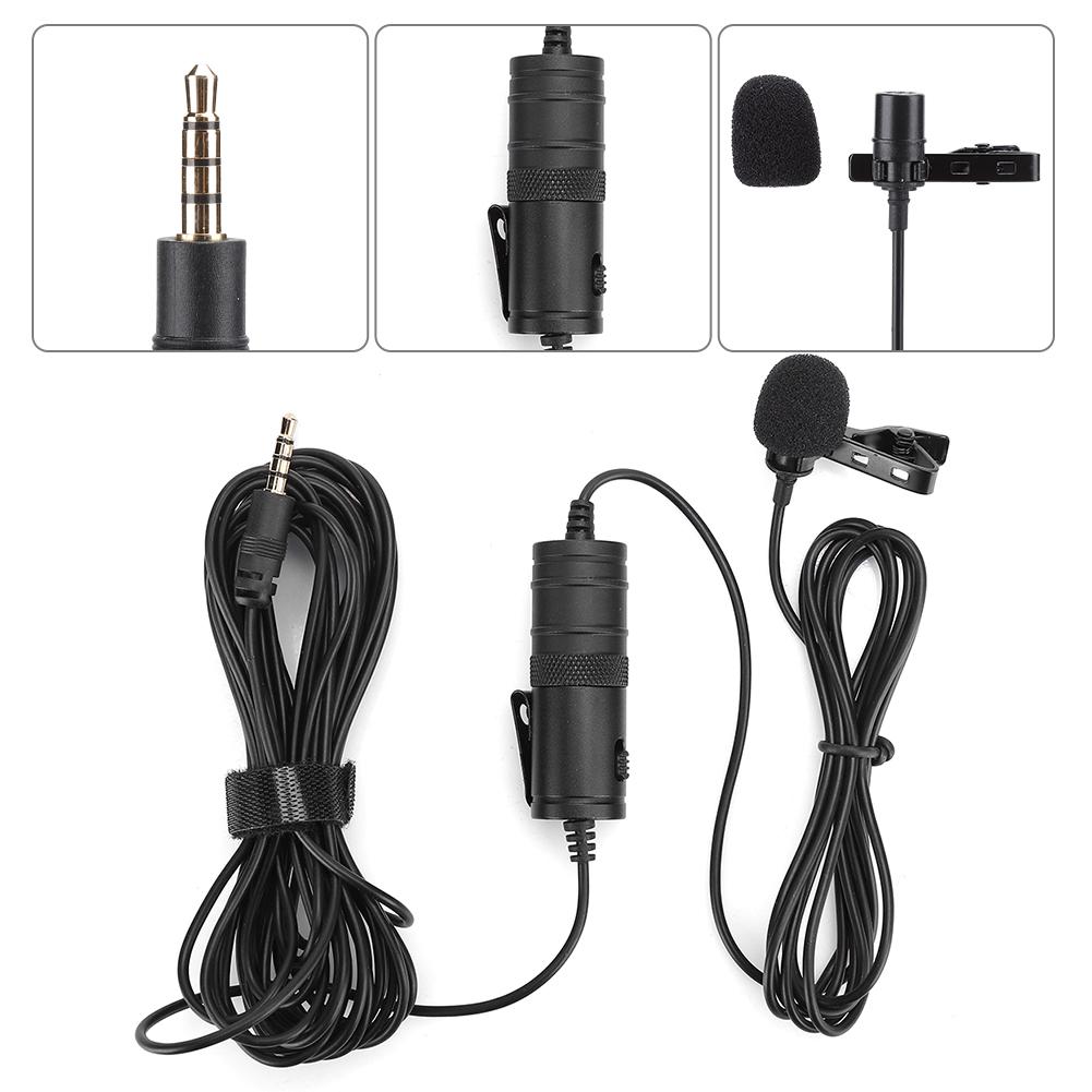 Mini Collar Clip Microphone Karaoke Live Broadcast Mic with Battery for Mobile Phone PC(MicrophoneAdapter for IOS )