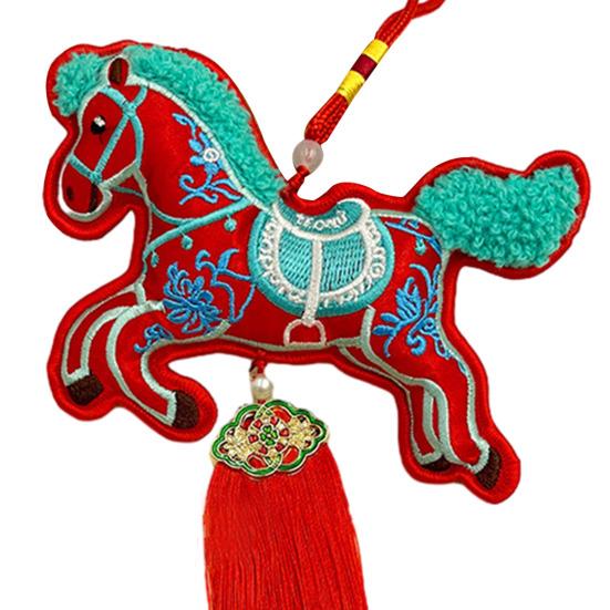 2026 Rok koně Přívěsek čínského nového roku Závěsná ozdoba s třásní Znamení zvěrokruhu Kůň Feng Shui přívěsek pro domácí dekoraci do auta