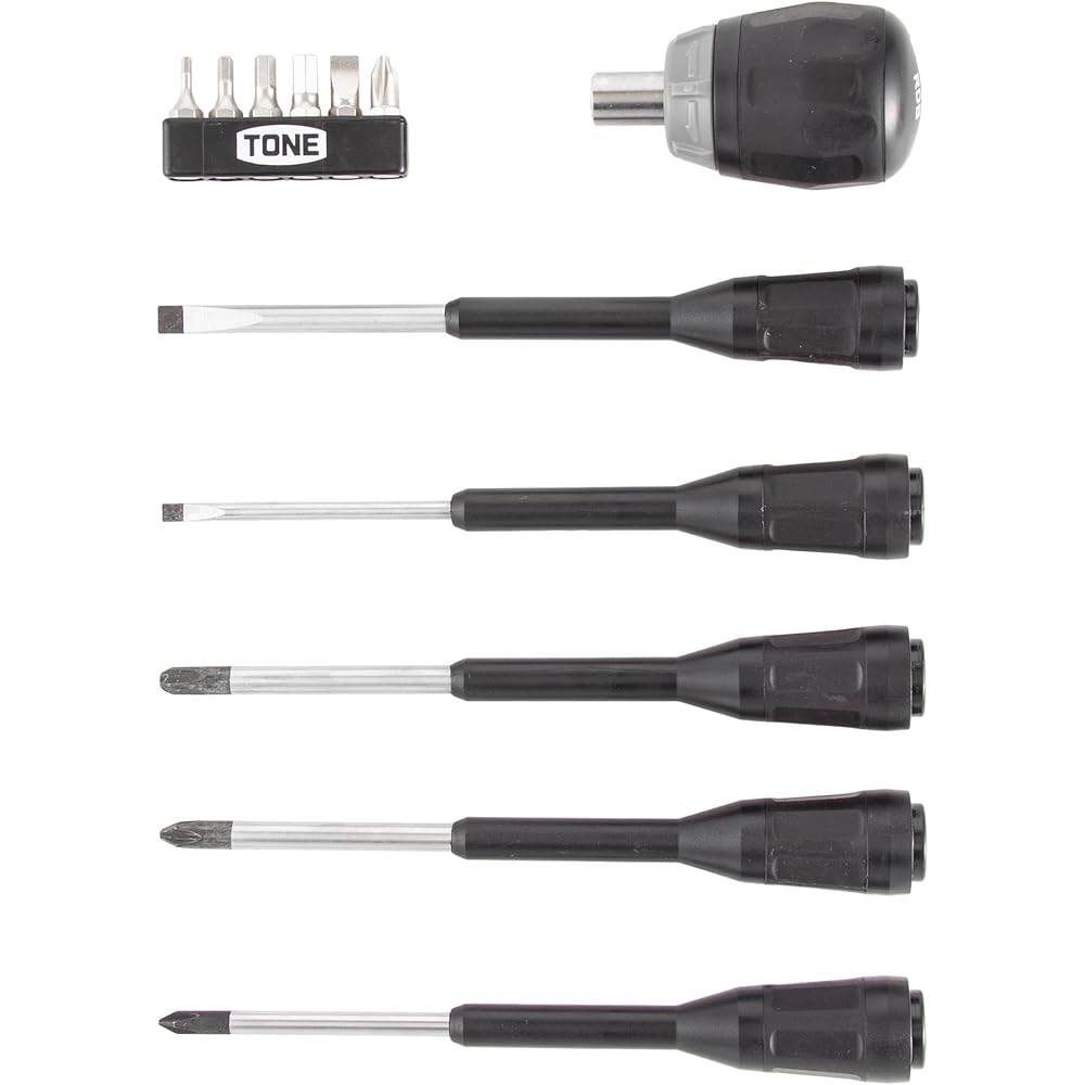 TONE Ball Ratchet Driver Set RDBS11 11-Piece Black Tool Set