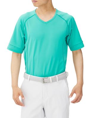 Ping Apparel Herren Kurzarm V-Ausschnitt Unterhemd [AddElm Serie] (Add.03/boost: Körperstütze) / Golf-Konditionierung / 621-4167213 111_Türkis, 3L