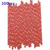 Festive Red Paper Drinking Straws Biodegradable For Party Decor And Desserts