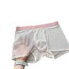 Cueca Boxer Masculina Transparente Estampa Leopardo Ultra-Fina Seda Gelada 10A com Aroma de Camélia Antibacteriano