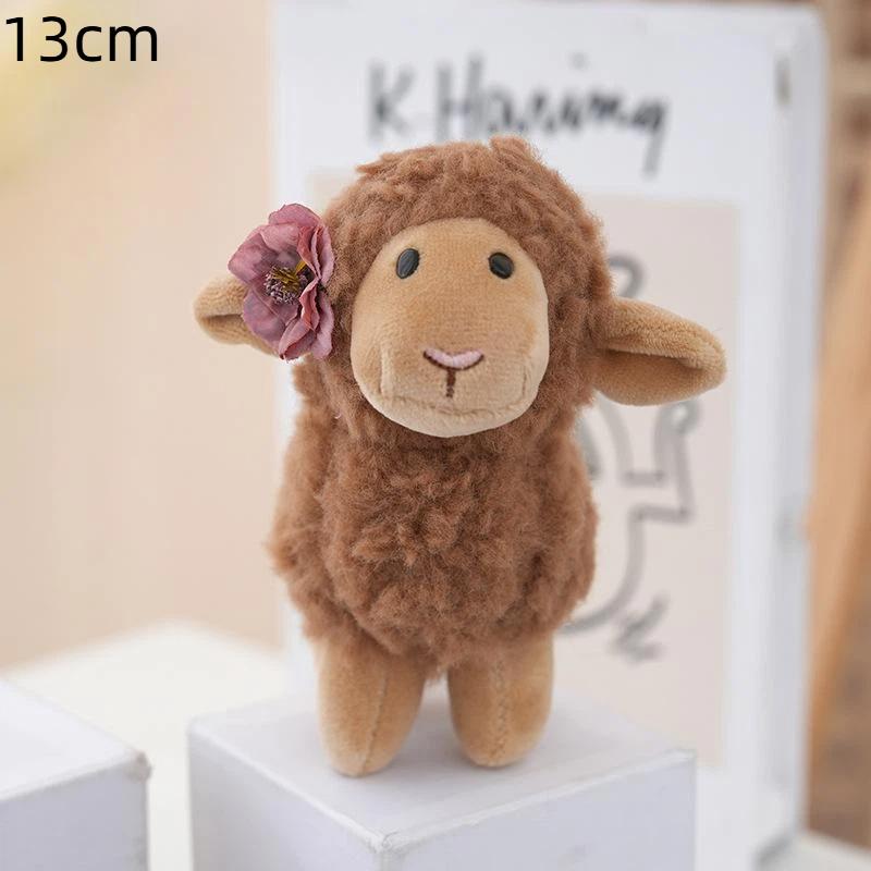 Cute Flower Lamb Plush Toys Ultra Soft Fluffy Fabric For Kids Birthday Gifts Home Decor Bag Pendants