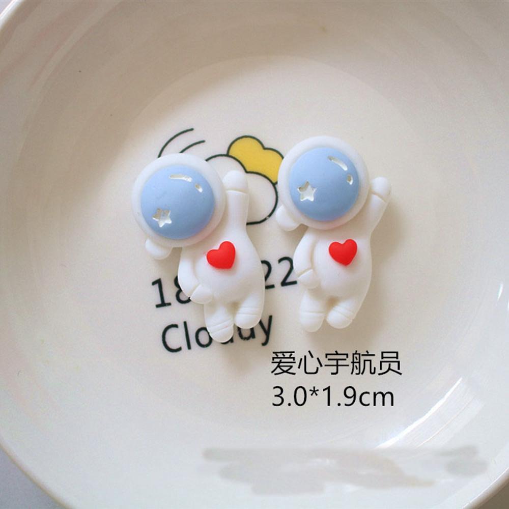 10Pcs New Cute Resin Mini Cartoon Rocket Astro Planet Series Flat Back Manicure Parts Embellishments For Hair Bows Accessories