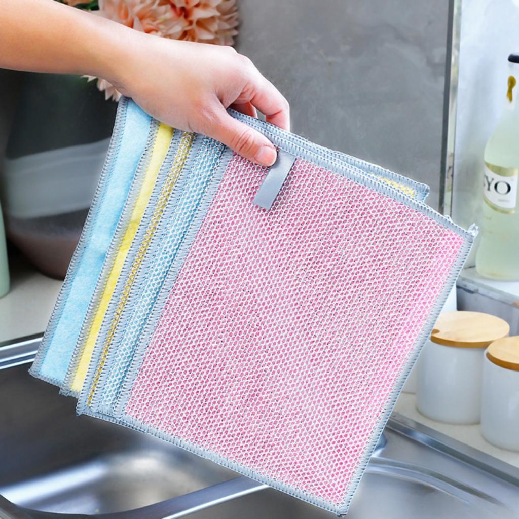 Double Sided, Silver Wire Cloth, Cleaning Cloth, Non Damaging To The Pot, Kitchen Cloth, Household, Oil Proof, Degreasing, Scouring Pad