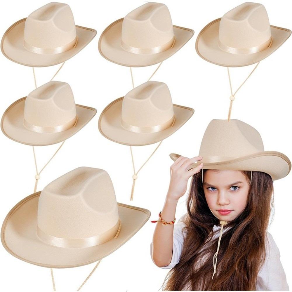 Solid Color Western Cowboy Hat Wide Brim Top Hat Classic Jazz Hat Travel