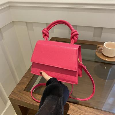Women'S Bag Fashion Handbag Stone Pattern Pu Small Square Bag Niche Versatile Shoulder Bag Oblique Span Bag